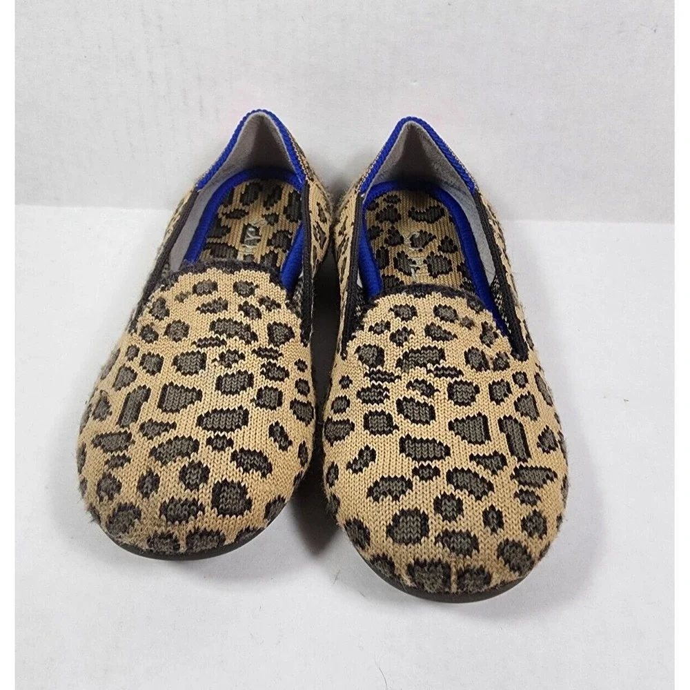 Rothys Kids Size 10 Leopard Loafer Girls Shoes‎ Flats Spotted Slip On Round Toe